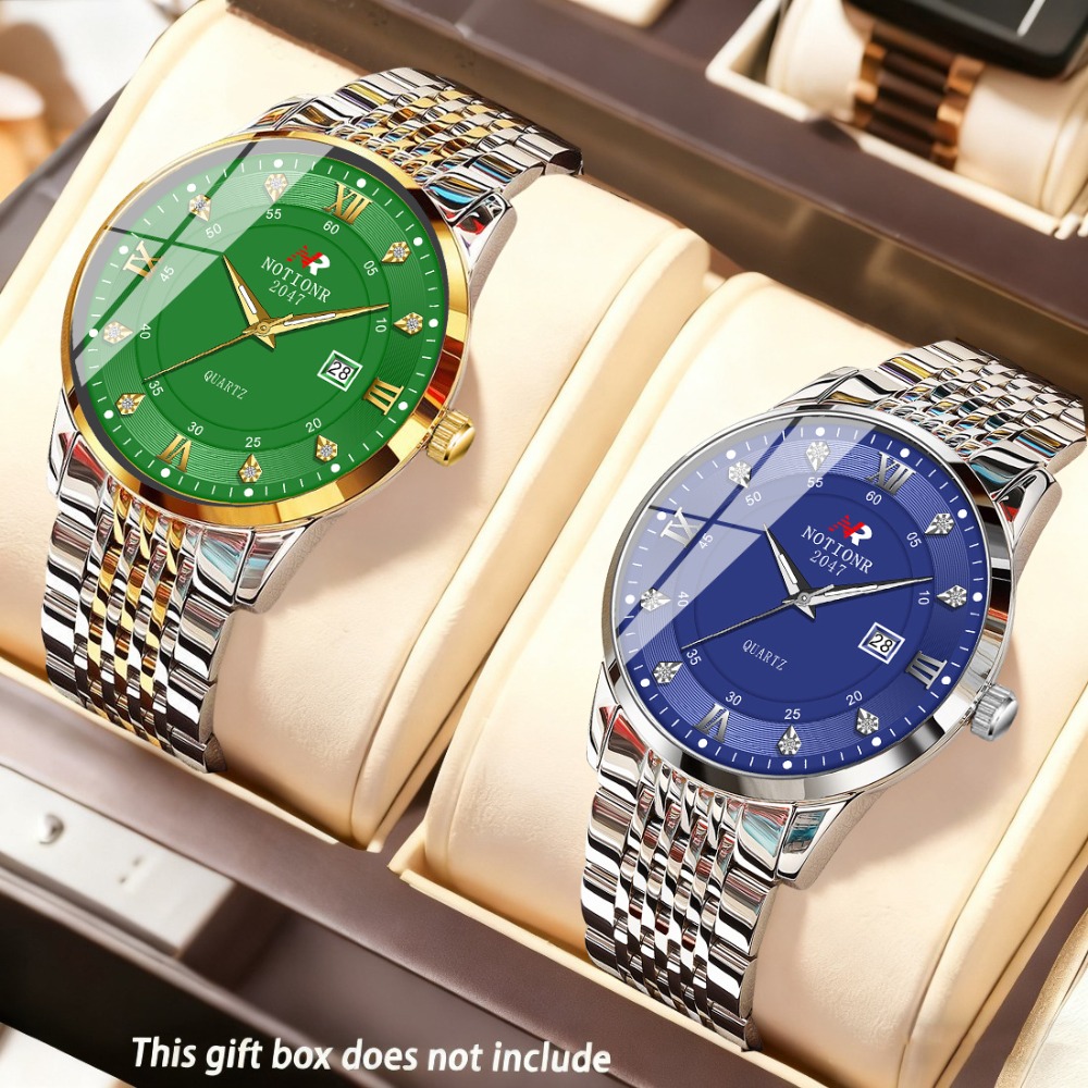 Luxury Watch And Bracelet - 2 stuks klassieke heren quartzhorloges met