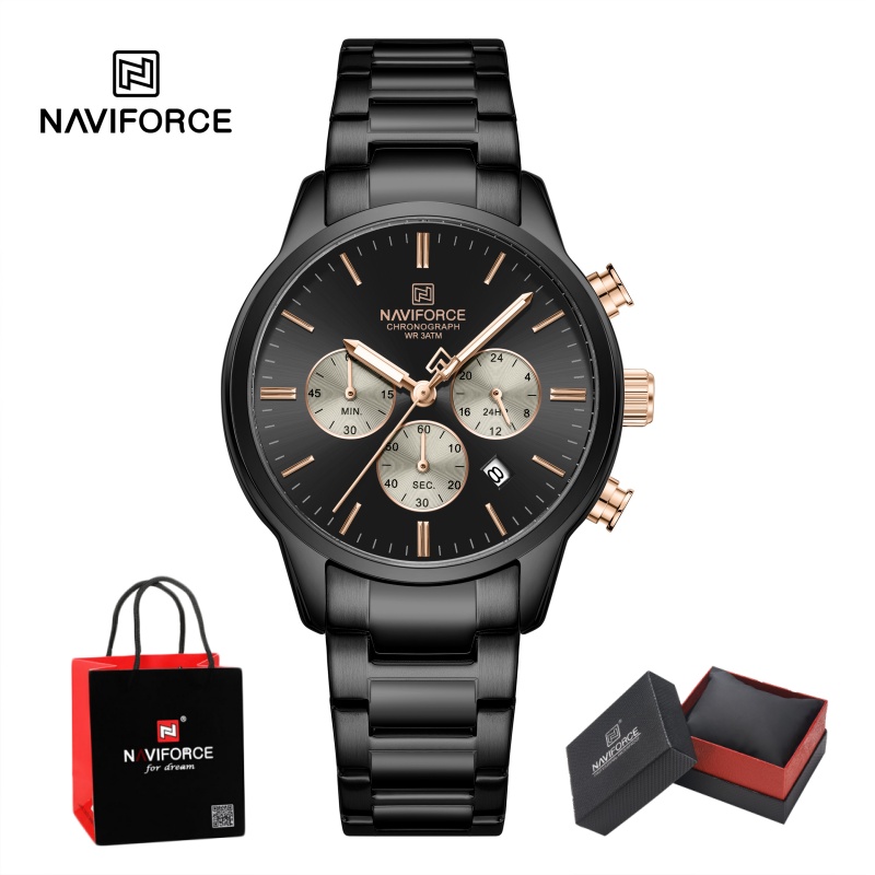 Luxury Watch And Bracelet - NAVIFORCE Heren Quartz Chronograaf Horloge Waterdicht