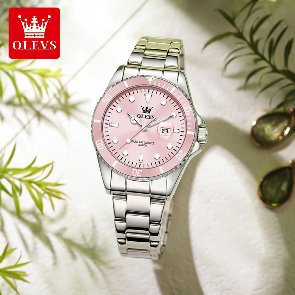 Luxury Watch Green - OLEVS Luxe quartz dameshorloges Stalen band