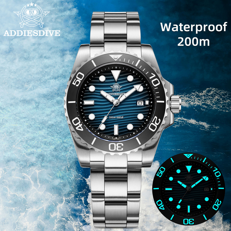 Luxury Watch Green - Addiesdive Heren 2115 Quartz Horloge Zand